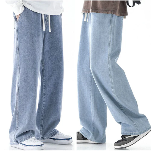 ワイドパンツ メンズ 通販 デニム ジーンズ ジーパン ロング ストレートパンツ パンツ ボトムス ストレートジーンズ 長ズボン ロングパンツ カジュアル ゆったり おしゃれ オシャレ シンプル 無地_2