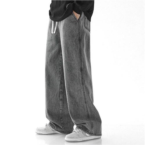 ワイドパンツ メンズ 通販 デニム ジーンズ ジーパン ロング ストレートパンツ パンツ ボトムス ストレートジーンズ 長ズボン ロングパンツ カジュアル ゆったり おしゃれ オシャレ シンプル 無地_6