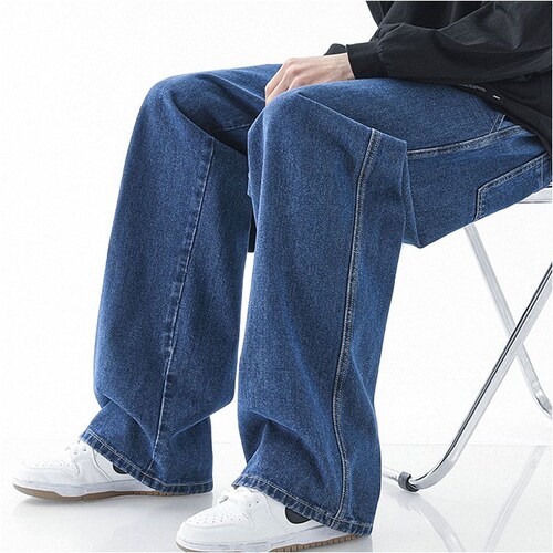 ワイドパンツ メンズ 通販 デニム ジーンズ ジーパン ロング ストレートパンツ パンツ ボトムス ストレートジーンズ 長ズボン ロングパンツ カジュアル ゆったり おしゃれ オシャレ シンプル 無地_12