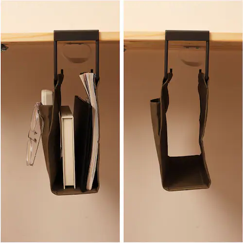 吊り下げ収納 通販 収納 吊り下げ テーブル下 折りたたみ コンパクト 持ち運び ハンギング シンプル カジュアル おしゃれ テーブル周り 机下収納 雑誌 パソコン タブレット デスクまわり 学習机下_9