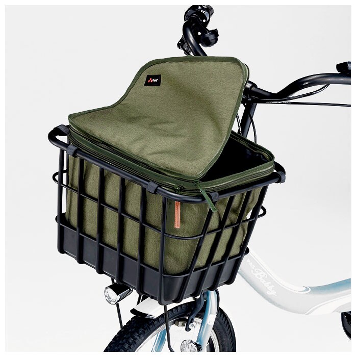 カーキ 自転車 前かごカバー 2段式 通販 前カゴカバー 二段式 フロント