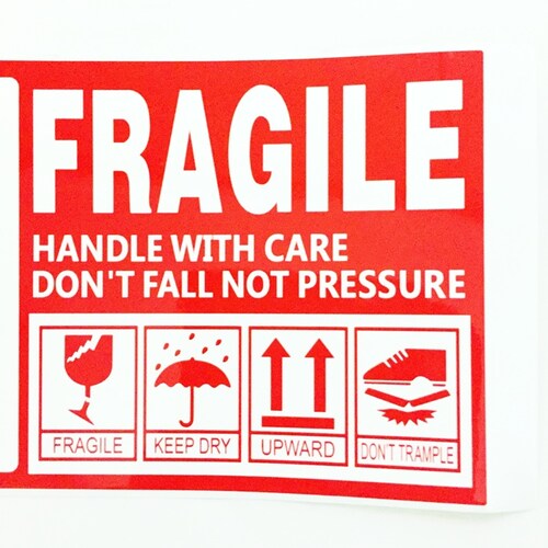 割れ物注意 シール 通販 ステッカー ワレモノシール われもの注意 creve FRAGILE フラジール こわれもの 取扱注意 英語シール 荷札シール 梱包 荷物 コワレモノ スーツケースに貼る デ_5