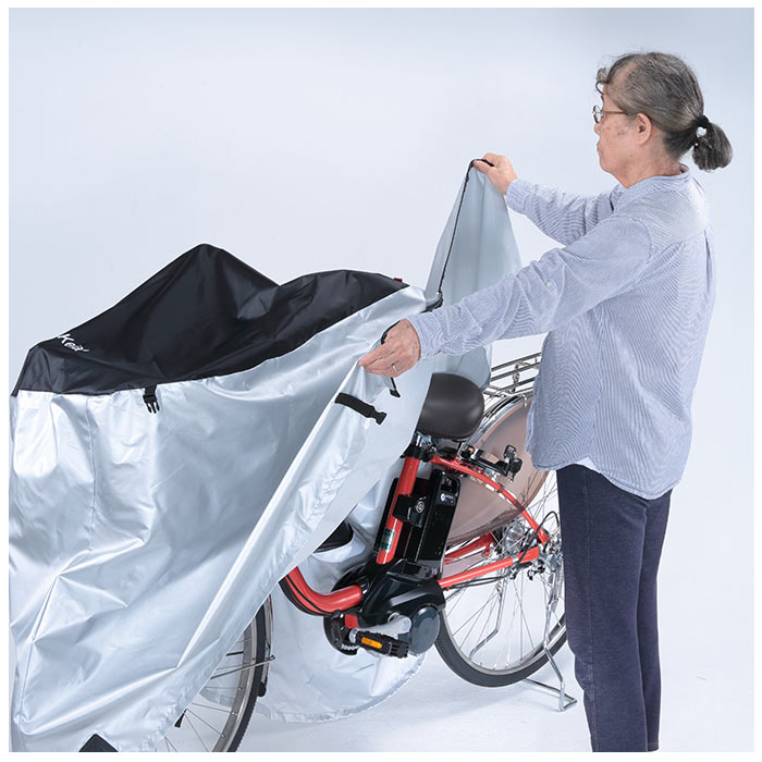 シルバー/ブラック アシスト車 サイクルカバー レギュラーサイズ 通販