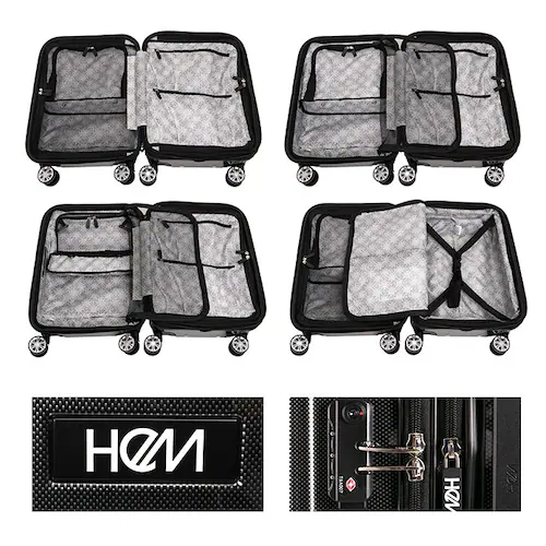 HeM スーツケース ヘム リム 39-506 通販 キャリーバッグ キャリーケース 機内持ち込み Sサイズ フロントオープン 拡張 拡張機能付き 軽量 トップオープン TSAロック 36L 43L _13
