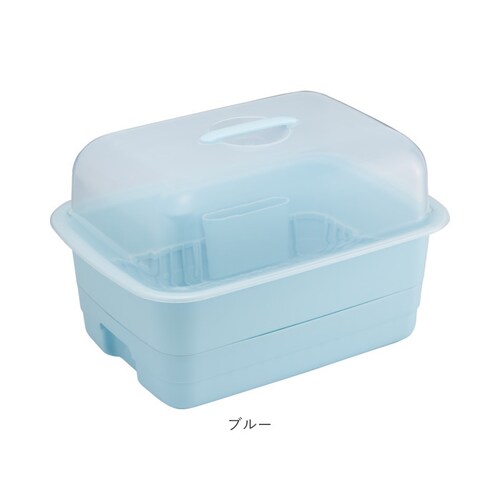 ホワイト 水切りかご プラスチック 通販 H&H ディッシュドレイナー M 水切りカゴ 水切り籠 水切りラック 水切りバスケット 水切りトレー 大容量 フード付き 蓋付き カバー付き 皿 収納 キッチ_10