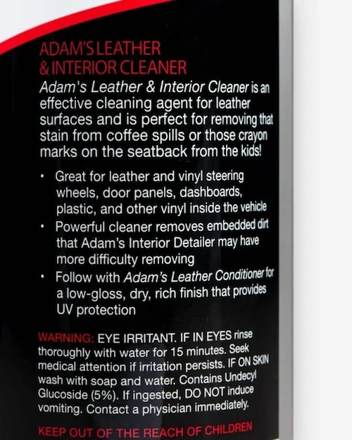【日本正規品】Adam’s Leather & Interior Cleaner Spray | レザー&インテリアクリーナースプレー【送料込み価格】_3