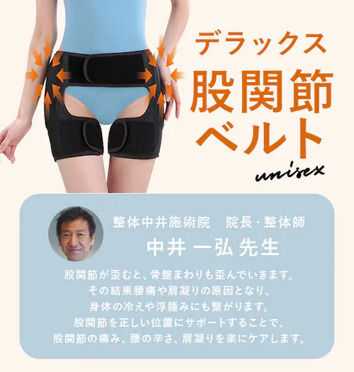 股関節ベルト 通販 デラックス股関節ベルト 両足用 股関節 サポーター ベルト 男女兼用 腰 ベルト 補正 痛み 薄手 歪みケア メッシュ 通気性 腰痛 ゆがみ 両足 運動_3