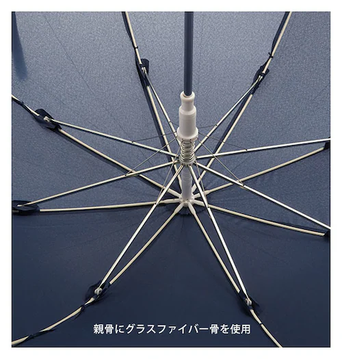 長傘 子供用 50cm 通販 反射テープ付 キッズ 園児 小学生 低学年 シンプル 無地 イエロー 黄色 ネイビー 紺 ネームプレート グラスファイバー骨 ジャンプ傘 ワンタッチ 入学準備 登校 リフ_4