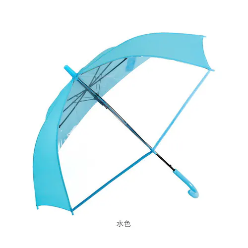 傘 子供用 通販 男の子 女の子 ジャンプ傘 長傘 55cm 軽い 軽量 グラスファイバー骨 丈夫 2コマ透明窓 無地 通学 登校 置き傘 ジュニア 子ども傘 傘 雨具_8