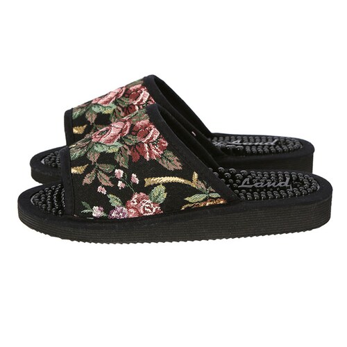 健康サンダル レディース 通販 足ツボ サンダル 足つぼ ルームシューズ スリッパ ゴブラン織り おしゃれ かわいい フラワー 花柄 日本製 足の裏 雑貨 インテリア カワサキ【代引き不可】_2