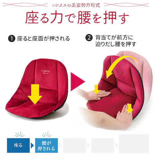 骨盤サポート チェア 姿勢矯正 通販 cosios Premium コシオスプレミアム ボードクッション 座椅子 美姿勢座椅子 骨盤矯正 骨盤座椅子 サポートクッション 男女共用 背筋 骨盤 おしゃれ_5