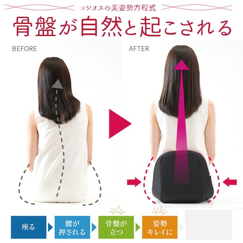 骨盤サポート チェア 姿勢矯正 通販 cosios Premium コシオスプレミアム ボードクッション 座椅子 美姿勢座椅子 骨盤矯正 骨盤座椅子 サポートクッション 男女共用 背筋 骨盤 おしゃれ_6