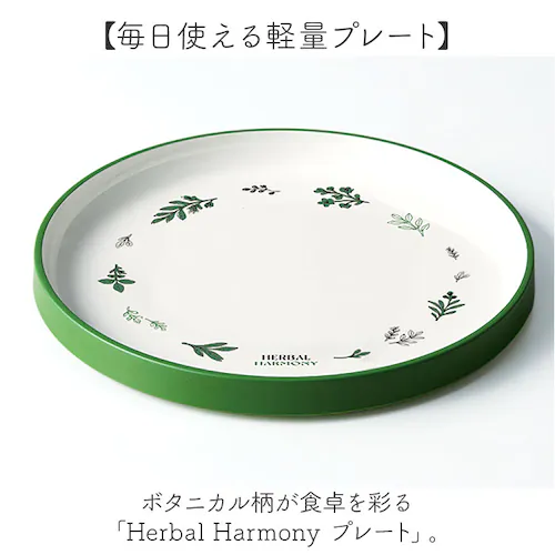 RD お皿 おしゃれ シンプル 通販 日本製 皿 プレート 中皿 ふち すくいやすい 21cm かわいい 可愛い ボタニカル柄 カフェ風 丸皿 円形 ディナープレート サラダプレート パン皿 ピザ皿 _1