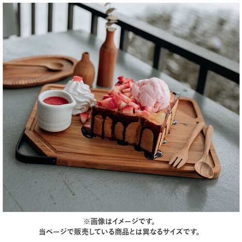 BROWN まな板 木製 通販 プレート 角 カッティングボード まないた サービングプレート おしゃれ ナチュラル アウトドア 木 チーク 取っ手 アイアン 盛り付け 四角 角皿 Plate iro_3