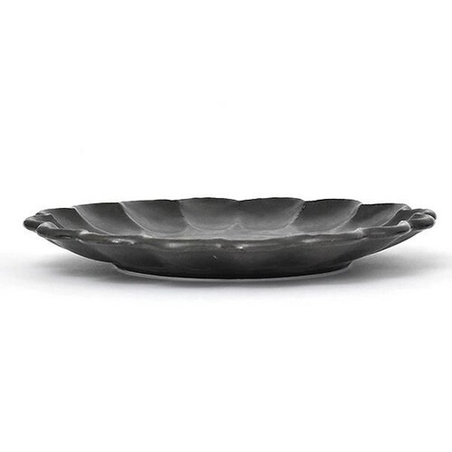 ブラック 美濃焼 皿 通販 日本製 お皿 プレート 美濃 焼 21.5cm 中皿 丸皿 モーニングプレート 和食器 おしゃれ モダン かわいい 花形 花型 お花 電子レンジ対応 食洗機対応 サラダ デ_14