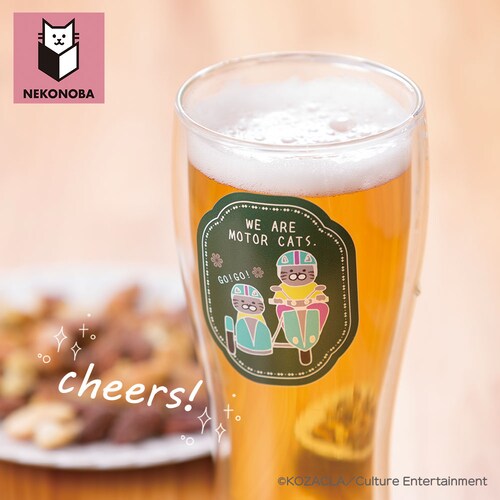 MOTORCATS NEKONOBA グッズ 通販 ネコノバ ダブルウォール ビアグラス ビールグラス ビール グラス 結露しない 食洗機不可 電子レンジ不可 猫 ねこ ネコ 猫グッズ かわいい おし_5