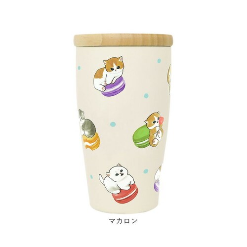 えびにゃん タンブラー 350ml 通販 mofusando モフサンド ステンレスタンブラー 保温 保冷 蓋付き マイボトル 猫 ねこ ステンレス 木蓋 もふさんど おしゃれ オシャレ かわいい 可_18