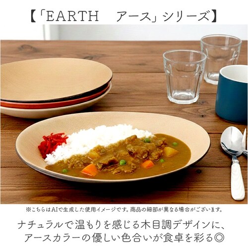 DB 日本製 カレー皿 おしゃれ 通販 パスタ皿 オーバル型 食器 抗菌 食洗機対応 電子レンジ対応 お皿 楕円 割れにくい カフェ風 軽い ナチュラル スタッキング パスタプレート 木目調 大人 シ_2