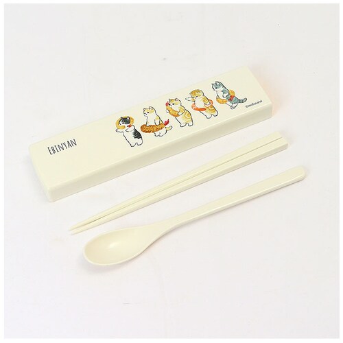 えびにゃん モフサンド にゃん グッズ 通販 mofusand カトラリーセット お弁当 コンビセット 箸 スプーン お箸セット おしゃれ かわいい もふさんど ぢゅの 猫柄 ネコ柄 猫 ネコ ねこ _8