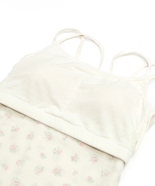 ワッフル 生地 花柄 通販 キャミソール JEMORGAN サーマル JD764-29S ジェーイーモーガン カップ付き ブランド レディース おしゃれ シンプル かわいい 小花柄 ワッフル生地 アメ_4