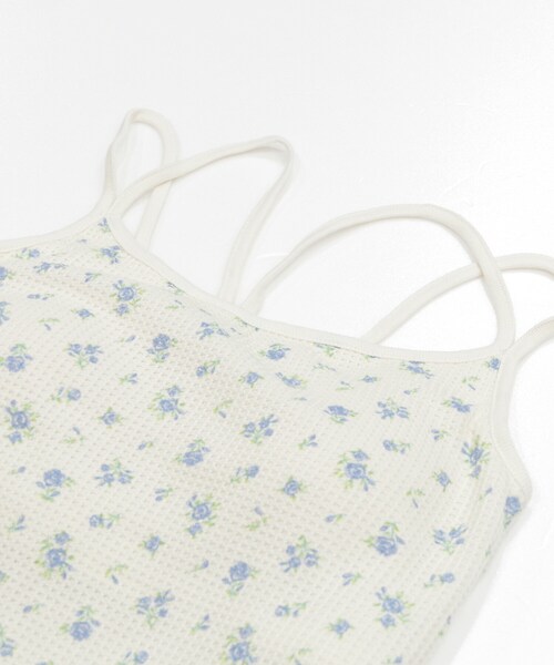 ワッフル 生地 花柄 通販 キャミソール JEMORGAN サーマル JD764-29S ジェーイーモーガン カップ付き ブランド レディース おしゃれ シンプル かわいい 小花柄 ワッフル生地 アメ_6