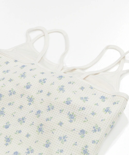 ワッフル 生地 花柄 通販 キャミソール JEMORGAN サーマル JD764-29S ジェーイーモーガン カップ付き ブランド レディース おしゃれ シンプル かわいい 小花柄 ワッフル生地 アメ_7