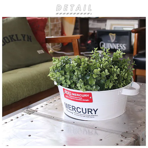 マーキュリー バケツ 通販 ブリキバケツ 雑貨 おしゃれ MERCURY タブバケツ ブリキ スチール ガーデニング 花壇 寄せ植え 鉢カバー ガレージ カー用品 ゴミ箱 掃除用品_1