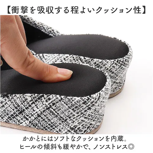 スリッパ カメリア 通販 ルームサンダル ルームシューズ 室内履き サンダル シューズ 靴 くつ レディース ヒール 厚底 4cm おしゃれ かわいい 学校行 母 保護者 前開き 疲れにくい ツイード_5