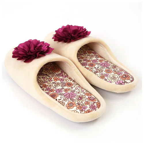 ルームシューズ レディース かわいい 通販 花柄 ウォッシャブル 洗える 低反発ウレタン ウォッシャブル SDS サロンドソワレ シャーロット ローズ ブラック アイボリー パープル 華やか 素敵 _3