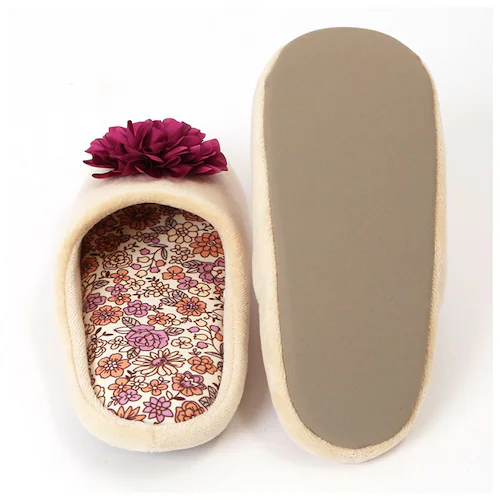 ルームシューズ レディース かわいい 通販 花柄 ウォッシャブル 洗える 低反発ウレタン ウォッシャブル SDS サロンドソワレ シャーロット ローズ ブラック アイボリー パープル 華やか 素敵 _5