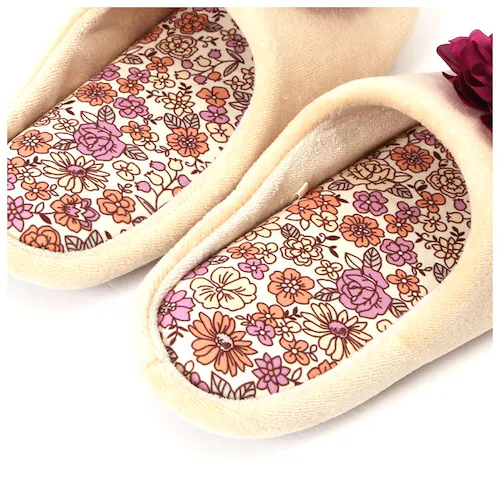 ルームシューズ レディース かわいい 通販 花柄 ウォッシャブル 洗える 低反発ウレタン ウォッシャブル SDS サロンドソワレ シャーロット ローズ ブラック アイボリー パープル 華やか 素敵 _7