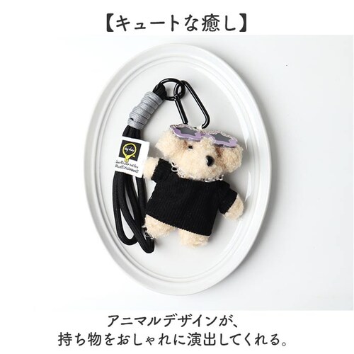 BLACK チャーム サングラス いぬ 通販 キーホルダー ぬいキーホルダー ぬいぐるみチャーム バッグチャーム アニマルチャーム キーリング 動物 アニマル マスコット かわいい 可愛い キュート _10