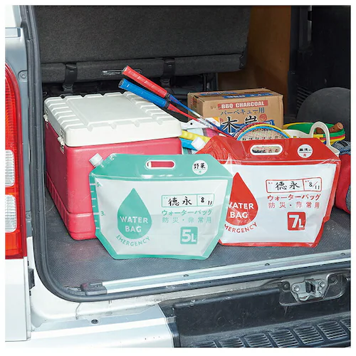 防災 ウォーターバッグ 通販 5L 7L 2個 2個セット 2個入り 2つ 非常用給水袋 ウォーターバッグ 避難グッズ ウォータータンク ポータブル 持ち運び 小さく保存 コンパクト コジット 畳める_6
