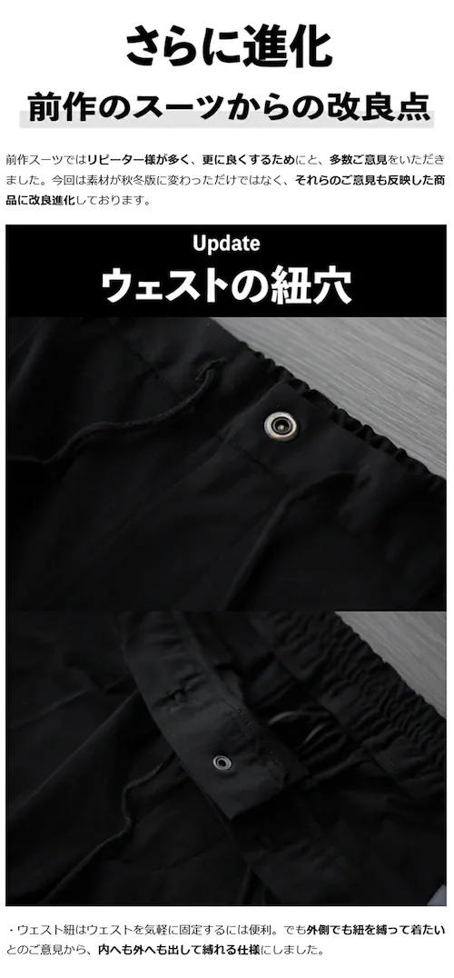 ALLESTサステナブル春秋スーツ ブラック / XS_12