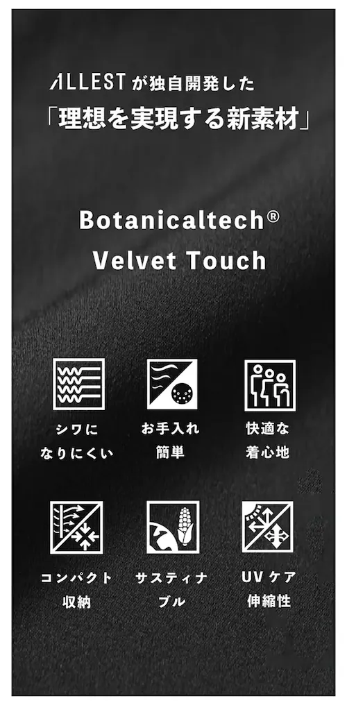 ALLESTサステナブル冬ベルベットタッチスーツ ブラック / XS_6