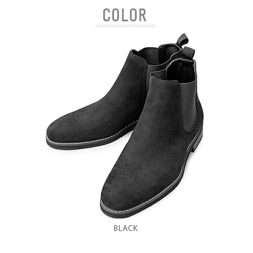 BLACK-A L(27.0-27.5cm) サイドゴアブーツ メンズ 通販 靴 ハイカット メンズシューズ カジュアル チェルシーブーツ ショートブーツ 男性 冬靴 メンズブーツ Sサイズ 25cm_11