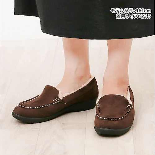 Pansy パンジー スリッポン レディース 通販 レディースシューズ 靴 シューズ 婦人靴 フラットシューズ フラット ローファー 防滑 滑りにくい 軽量 軽い 撥水 スエード調 シンプル 無地 履_2