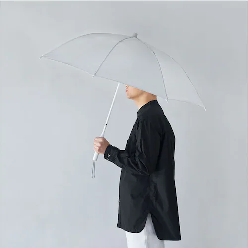 長傘 通販 60cm 傘 雨傘 かさ 男女兼用 ビニール傘 丈夫 オールプラスチック 梅雨 雨 婦人傘 モノトーン ビニール生地 レディース 女性 メンズ おしゃれ オシャレ かわい レイングッズ シ_2