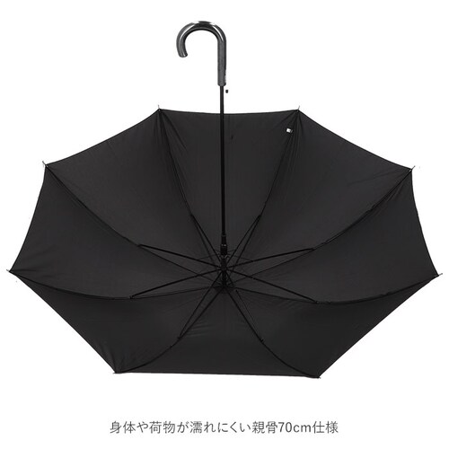 ブラック 傘 ジャンプ メンズ 通販 レディース 長傘 70cm グラスファイバー 雨傘 雨具 丈夫 かさ カサ 紳士傘 婦人傘 グレー ネイビー カーキ ブラック 雨グッズ レイングッズ_2
