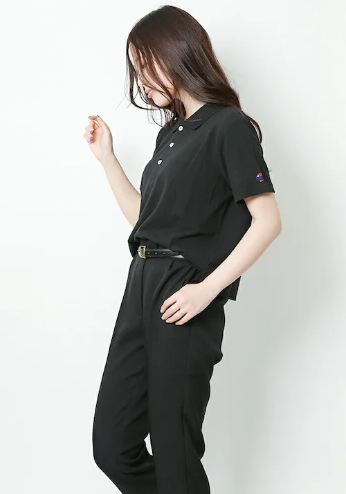 ポロシャツ レディース 通販 JEMORGAN ジェーイーモーガン カノコ素材 短い丈 半袖 トップス オシャレ お洒落 かわいい 無地 シンプル 婦人服 カジュアル レディースポロシャツ レディース_2