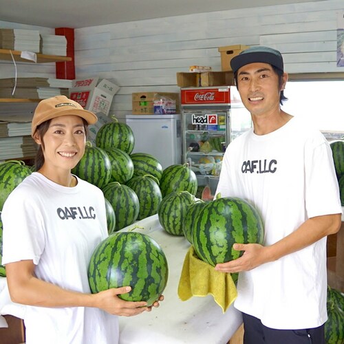 【出荷中】UNAU 山形県産 尾花沢すいか 1玉 8kg (秀品/常温品) すいか スイカ 西瓜 ギフト 贈り物 ご家庭用 果物 フルーツ 山形 お取り寄せ_6