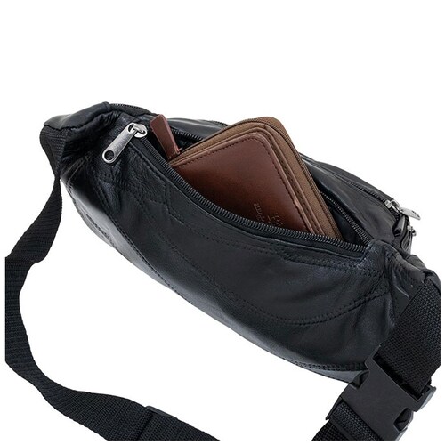 ウエストバッグ メンズ 通販 ウェストバッグ バッグ バック ウエストバック ウエストポーチ 鞄 かばん カバン 多機能 ヒップバッグ ラム革 羊革 革 シンプル 社会人 大人 おしゃれ ブラック 黒_8