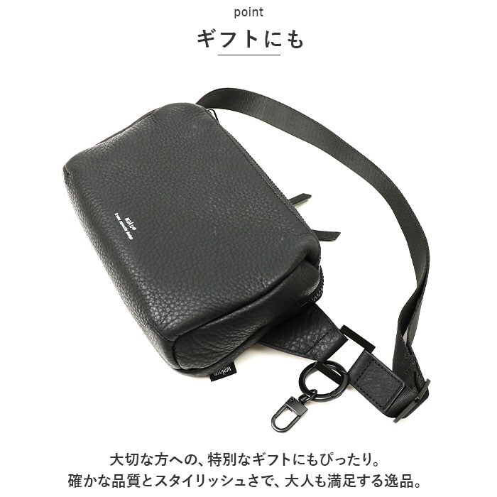 BLACK ボディバッグ メンズ ブランド waku ワク 通販 WK-0028