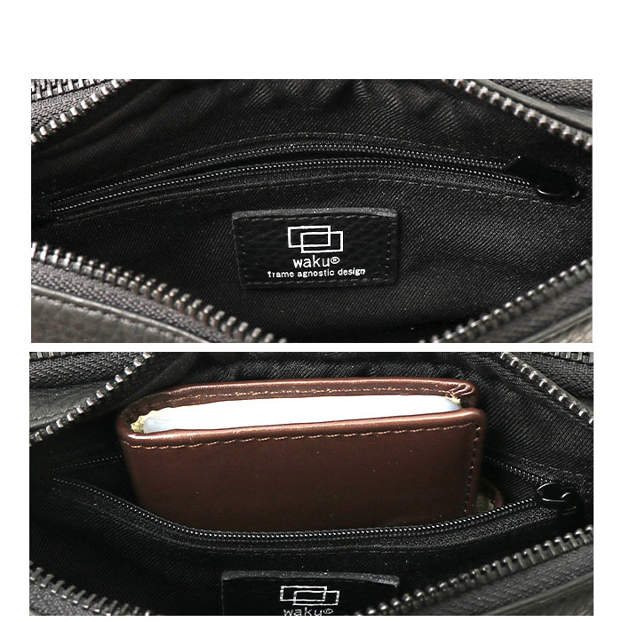 BLACK ボディバッグ メンズ ブランド waku ワク 通販 WK-0028