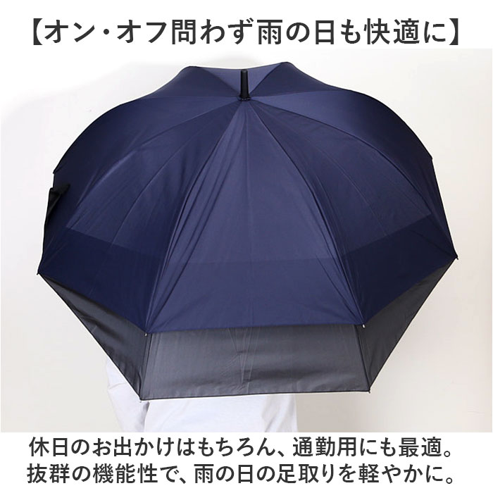 ネイビー 傘 伸びる バックガード 通販 ジャンプ傘 長傘 ジャンプ
