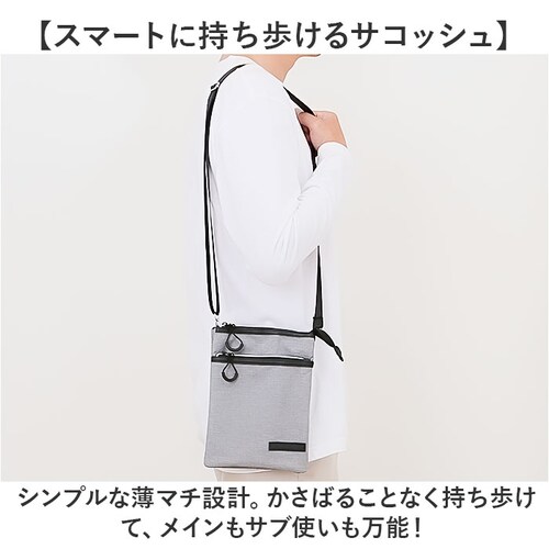 サコッシュ メンズ 縦型 小さめ 通販 ショルダーバッグ ショルダーバック スマホショルダー スマホポーチ ショルダー ミニショルダー 斜めがけバッグ 斜めがけバック 1E30 ポリエステル ファスナ_2