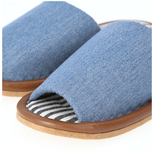 スリッパ 前開き 通販 デニム ストライプ 室内 自宅 おしゃれ 来客 ゆったり カジュアル レディース メンズ 70