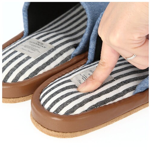スリッパ 前開き 通販 デニム ストライプ 室内 自宅 おしゃれ 来客 ゆったり カジュアル レディース メンズ 70