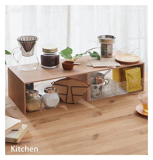 コの字ラック 木目調 like-it ライクイット 通販 プラスラック like it PLUS RACK コの字 ラック おしゃれ かわいい シンプル モダン 卓上 机上 キッチン 台所 スパイスラ_3