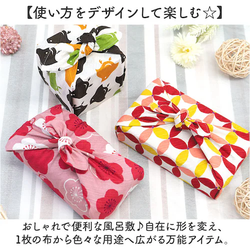 和布華 風呂敷 100cm 通販 日本製 ふろしき 大判 和柄 wafuka プレーリードッグ 三巾 綿100% かわいい おしゃれ 可愛い オシャレ 和風 総柄 エコバッグ テーブルクロス こたつ掛_2